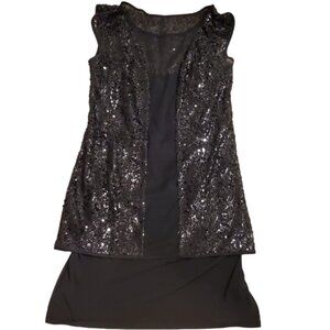 NWOT Laundry by Design Black Sequins Dress Size XS